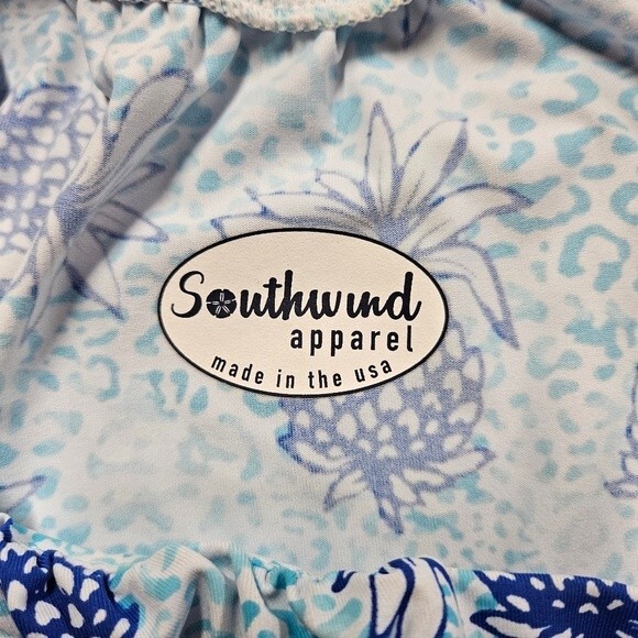 Blue and White Pineapple Print Maxi Dress - Picture 7 of 13